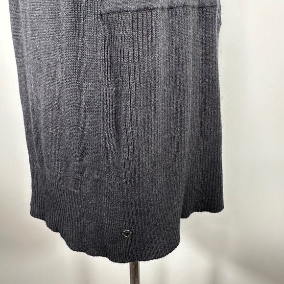 LULULEMON Size 6? Hooded Peace Of Mind Wrap Cardigan Sweater Heathered Black - Picture 9 of 14